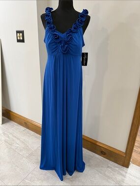 Signature by Sangria Electric Blue FORMAL Gown Size 14 NWT